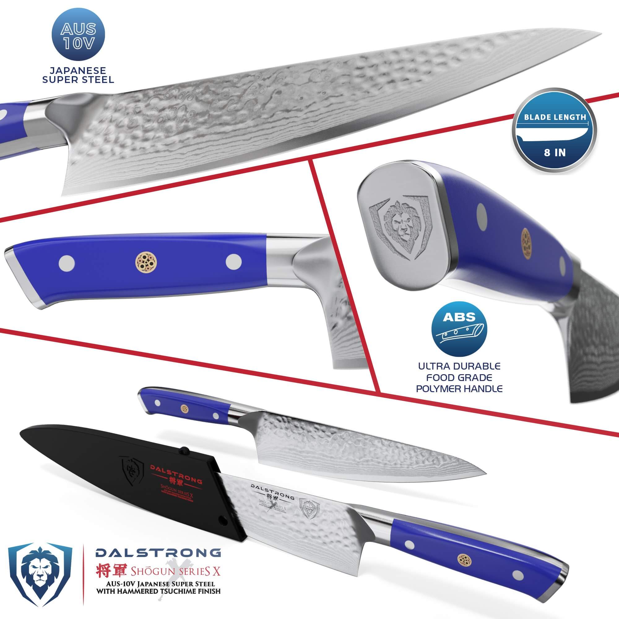 Chef's Knife 8" | Shogun Series X - Colored ABS Handle | Dalstrong © - Image 20