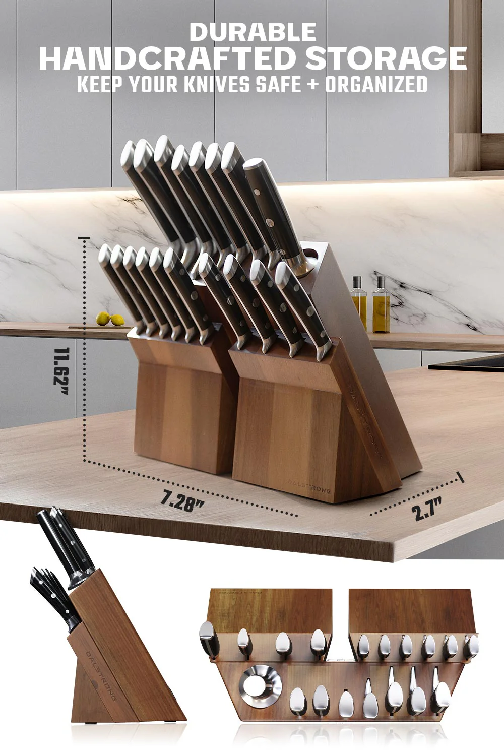 18 Piece Colossal Knife Set with Block | Gladiator Series | Knives NSF Certified | Dalstrong © - Image 7