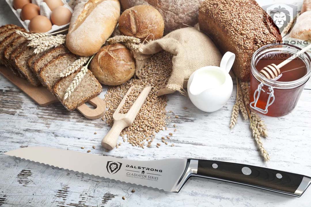Serrated Offset Bread & Deli Knife 8" | Gladiator Series | NSF Certified | Dalstrong © - Image 9