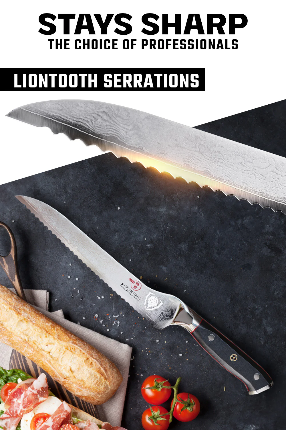 Serrated Offset Knife 8" | Shogun Series ELITE | Dalstrong © - Image 3