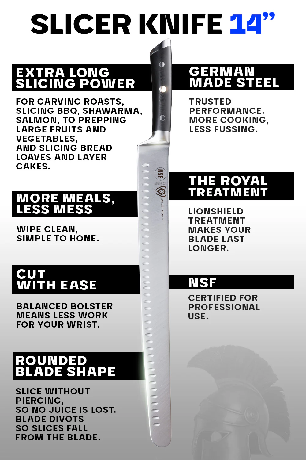 Extra-Long Slicing & Carving Knife 14" | Gladiator Series | Dalstrong © - Image 6