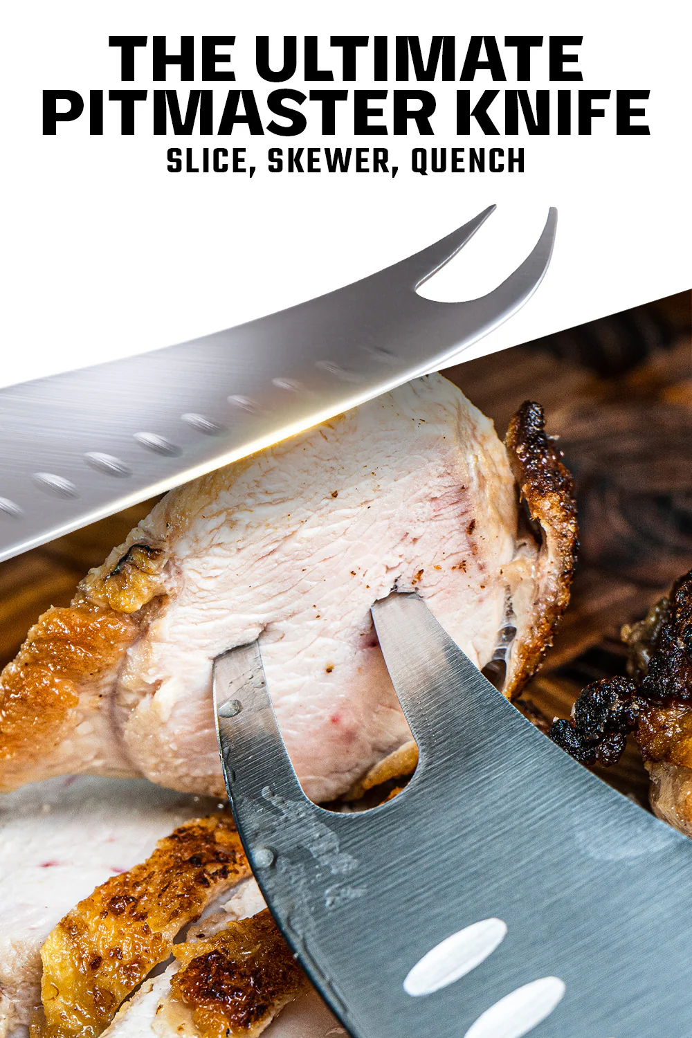 BBQ & Pitmaster Meat Knife 8" with Forked Tip & Bottle Opener | Gladiator Series | NSF Certified | Dalstrong © - Image 3