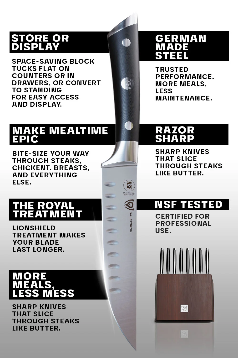 8 Piece Steak Knife Set with Storage Block | Gladiator Series | Dalstrong © - Image 6