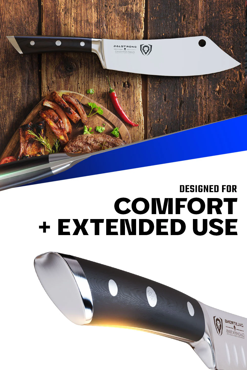 Cleaver Hybrid & Chef's Knife 8" | Crixus | Gladiator Series | Dalstrong © - Image 5