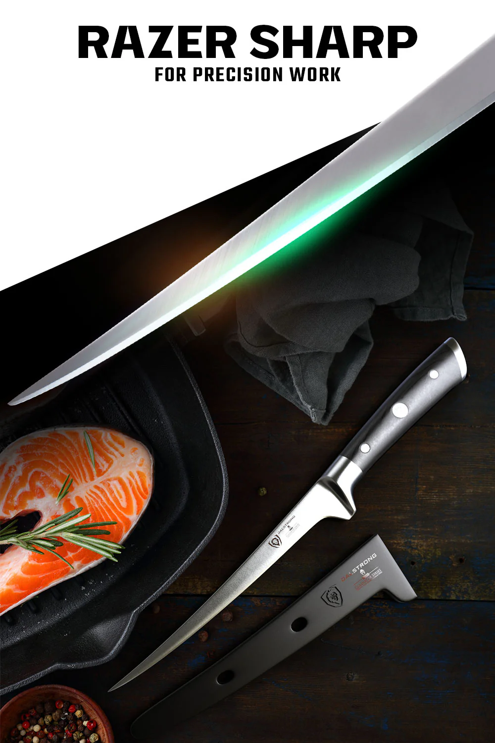 Flexible Fillet Knife 7" | Gladiator Series | NSF Certified | Dalstrong © - Image 3