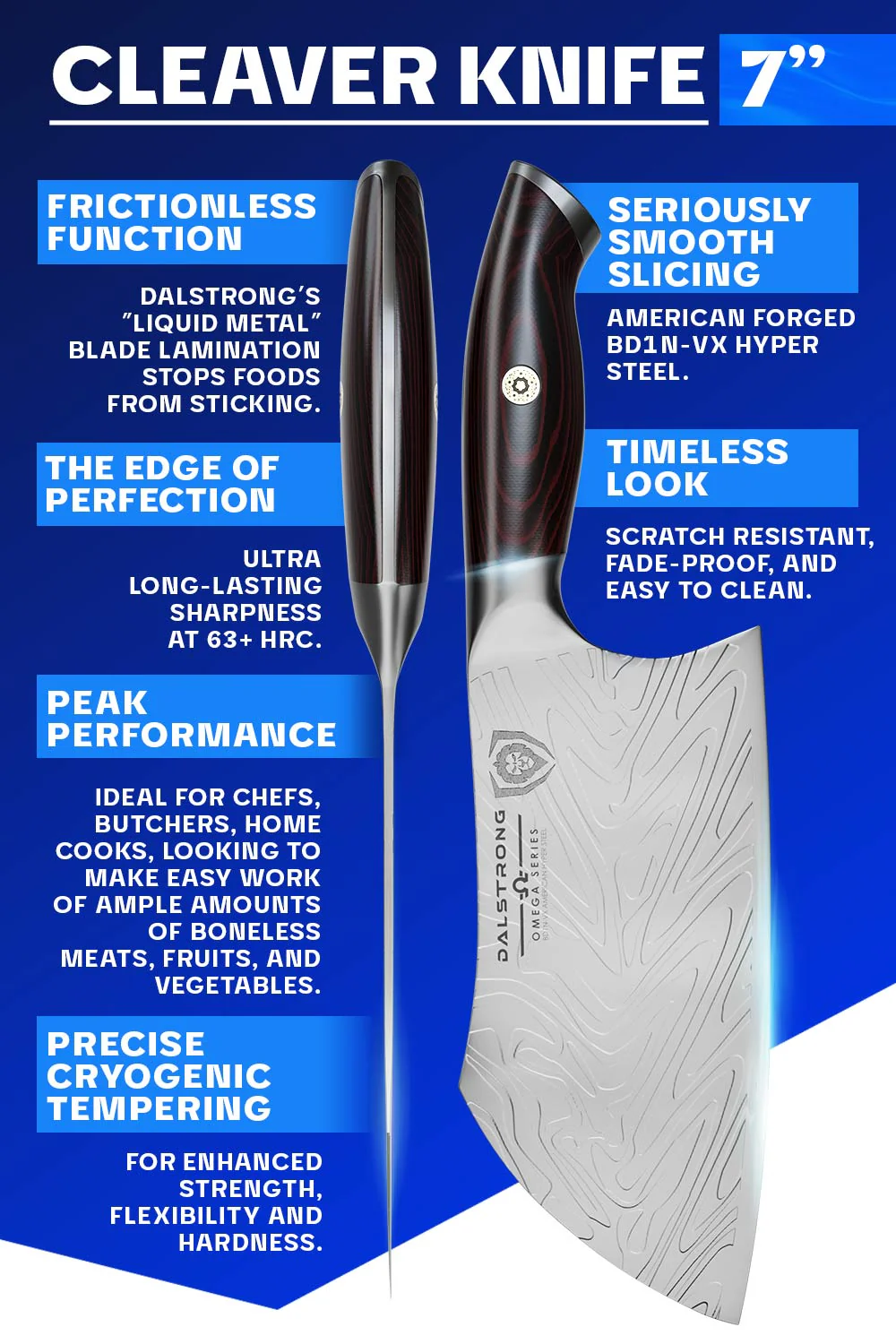 Cleaver Knife 7" | Omega Series | Dalstrong © - Image 5