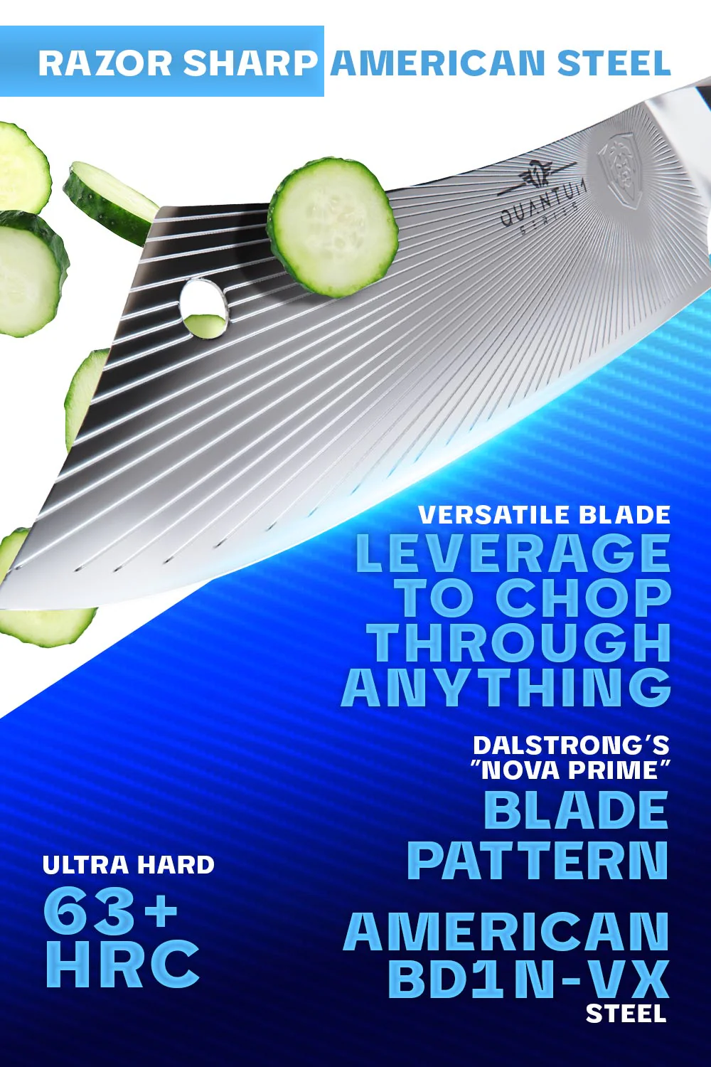Chef & Cleaver Hybrid Knife 8" | Crixus | Quantum 1 Series | Dalstrong © - Image 2