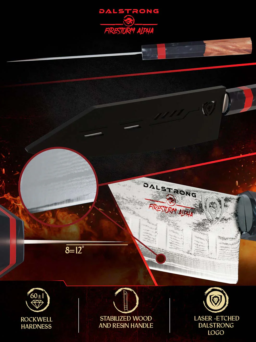 Santoku Knife 7" | Firestorm Alpha Series | Dalstrong © - Image 3