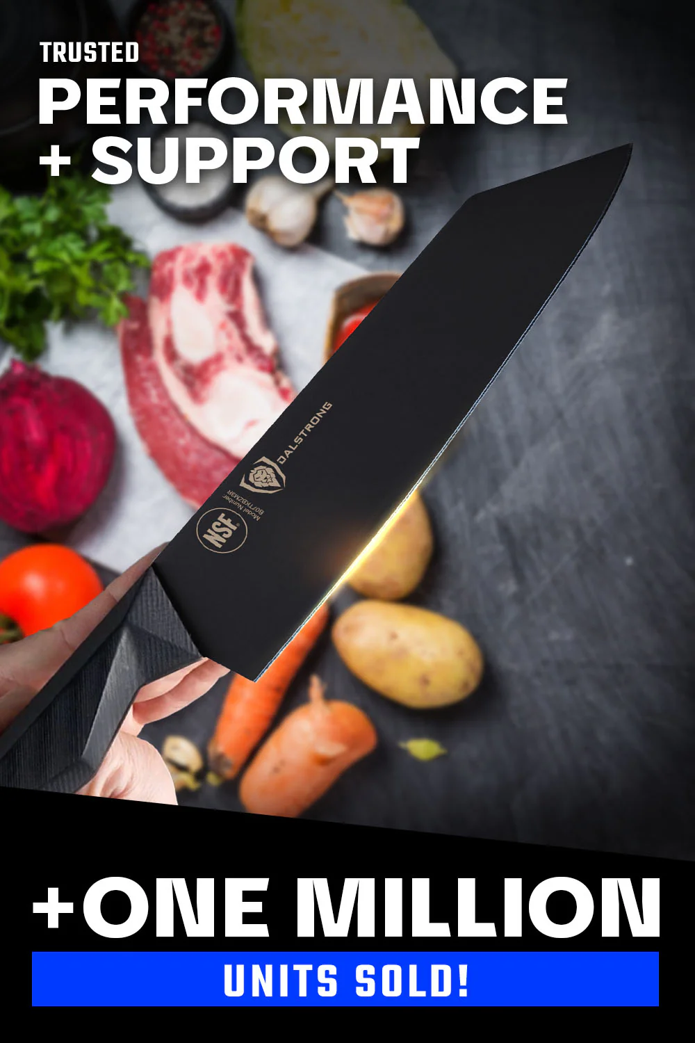 Kiritsuke Chef's Knife 8.5" | Shadow Black Series | NSF Certified | Dalstrong © - Image 7