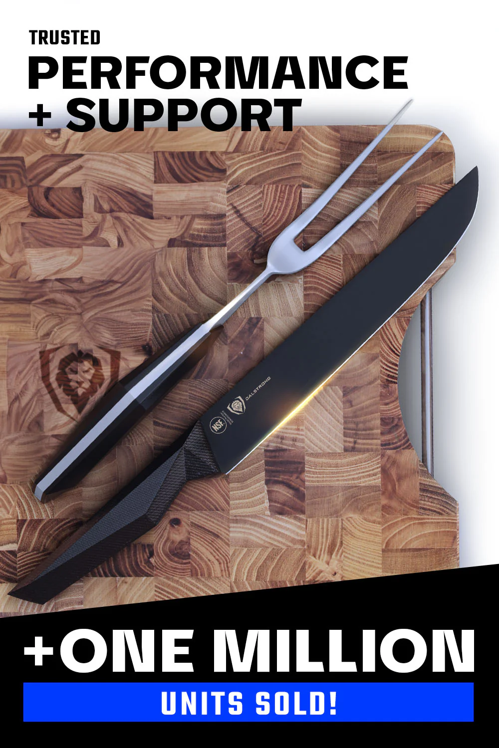 Carving Knife & Fork Set 9" | Shadow Black Series | NSF Certified | Dalstrong © - Image 8
