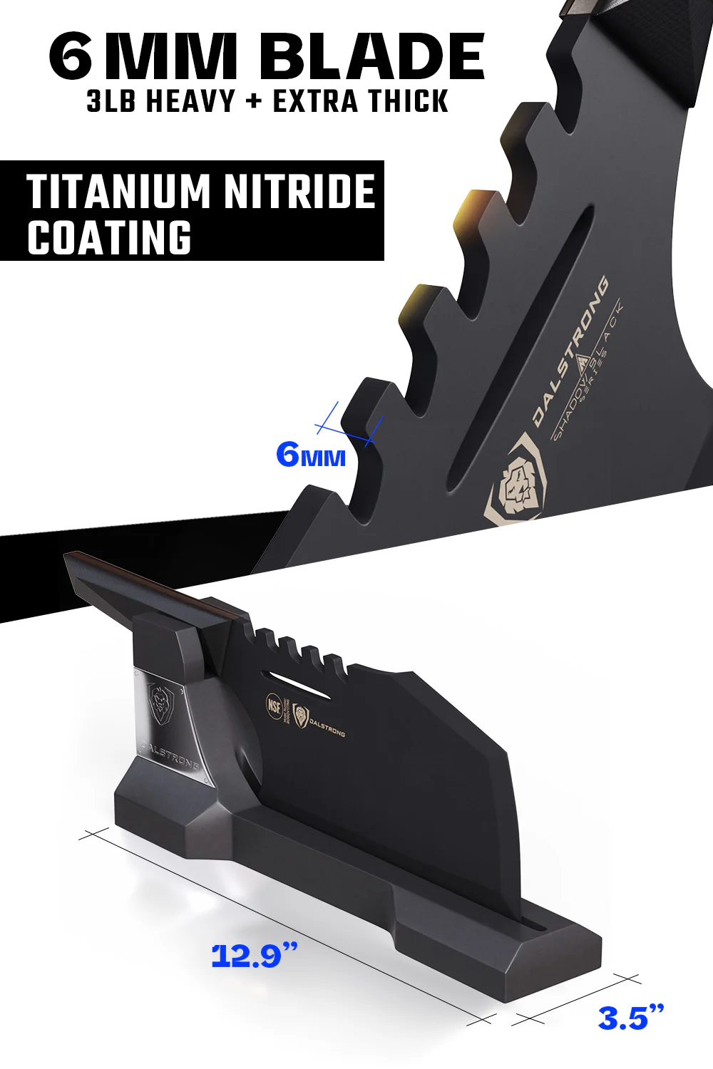 Meat Cleaver 9" | Obliterator | Shadow Black Series | NSF Certified | Dalstrong © - Image 4