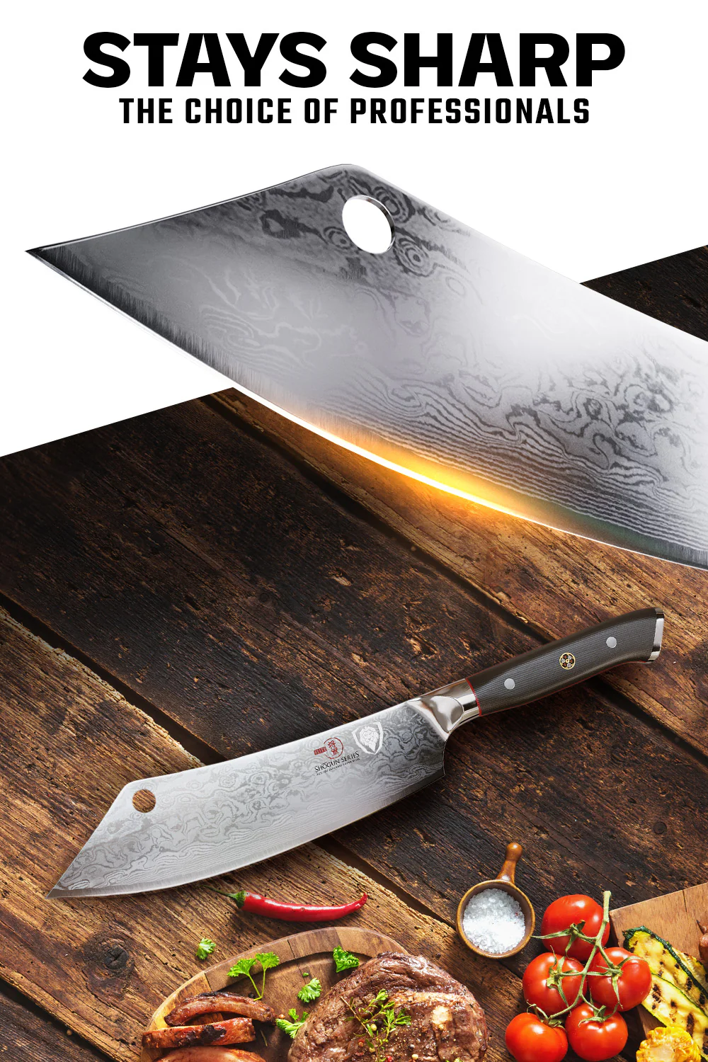 Cleaver Hybrid & Chef's Knife 8" | Crixus | Shogun Series ELITE | Dalstrong © - Image 2