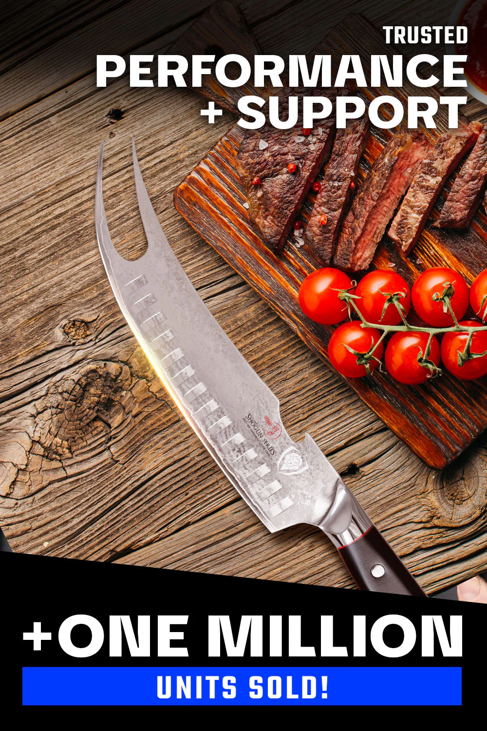 BBQ Pitmaster & Meat Knife 8" | Forked Tip & Bottle Opener | Shogun Series ELITE | Dalstrong © - Image 7
