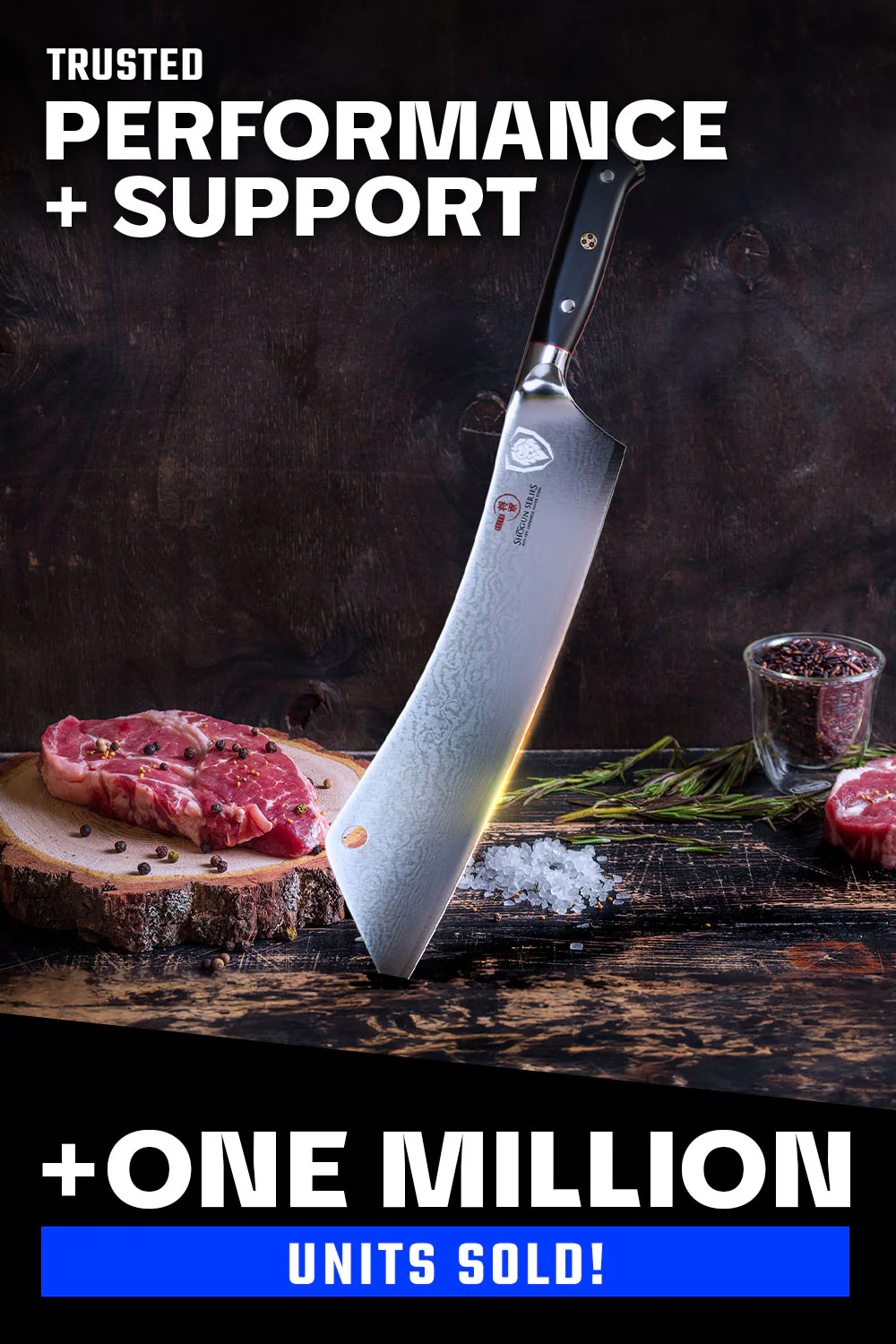 Extra-Long Chef & Cleaver Hybrid Knife 12" | Crixus | Shogun Series ELITE | Dalstrong © - Image 6
