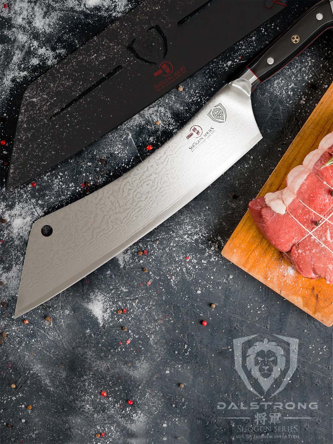 Extra-Long Chef & Cleaver Hybrid Knife 12" | Crixus | Shogun Series ELITE | Dalstrong © - Image 9