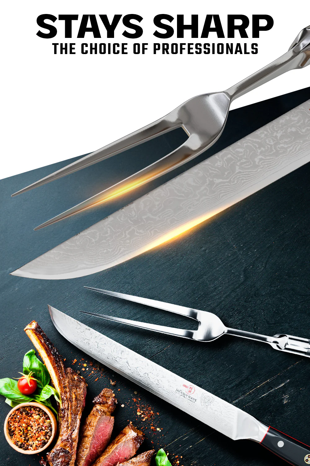 Carving Knife & Fork Set 9" | Shogun Series ELITE | Dalstrong © - Image 2