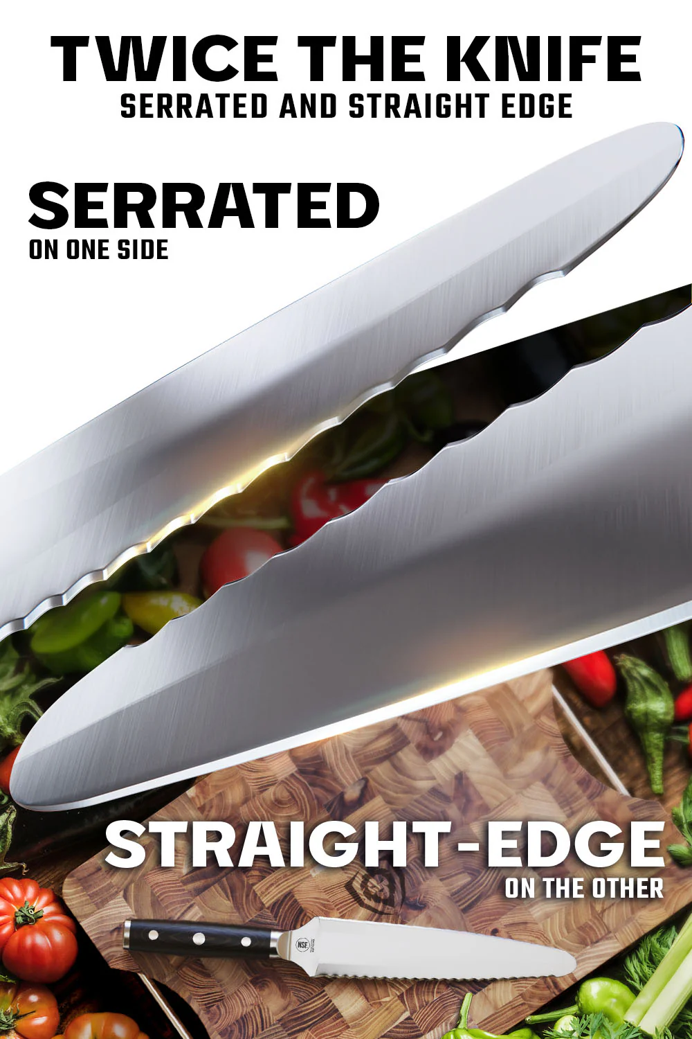 Dual-Sided Chef's Knife 8" | Gemini Twin Blade | Gladiator Series | Dalstrong © - Image 3